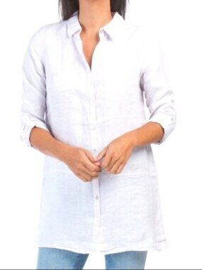 Tahari 100% Linen Tunic Small